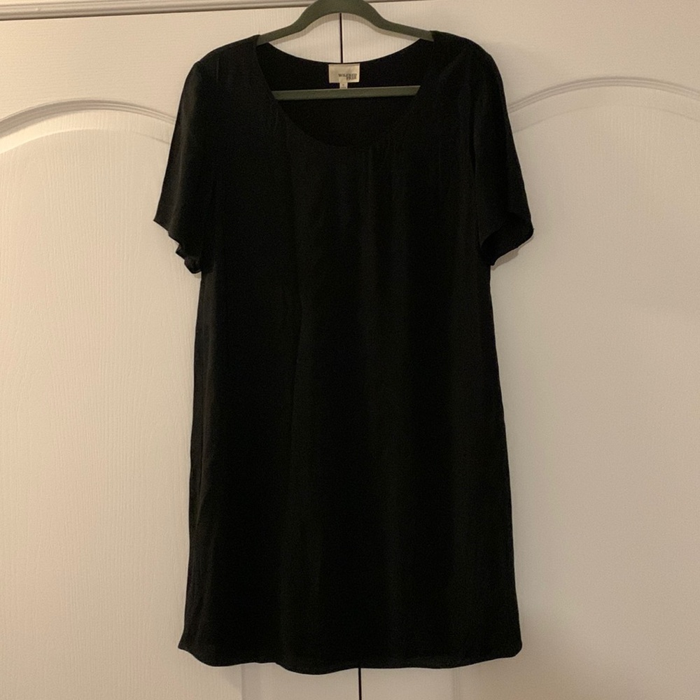 Wilfred Black Short-Sleeve Shift Mini Dress